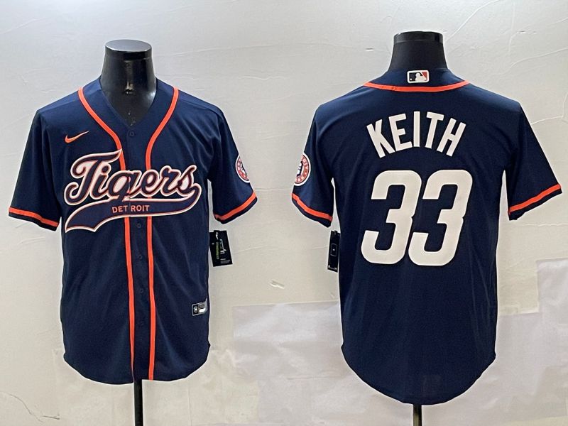 Men Detroit Tigers #33 Keith Blue Jointly Name 2025 Nike MLB Jersey style 1